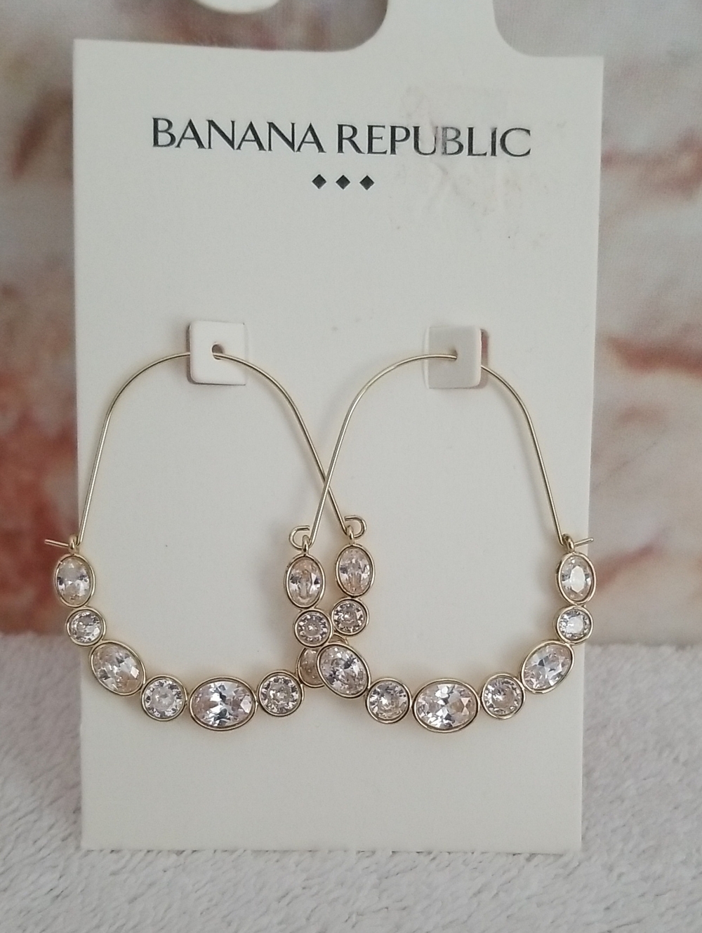 New Banana Republic Crystal Hoop Earrings